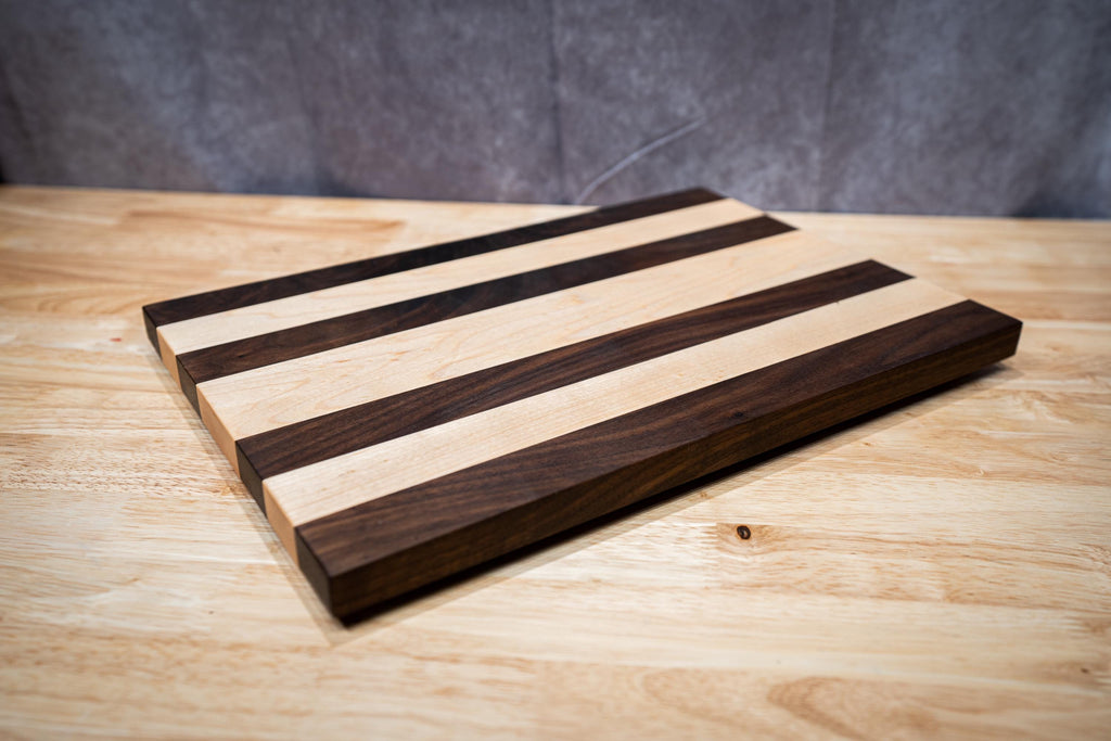 Handcrafted Walnut & Maple Cutting Board – High End Wood Kitchen Board, Charcuterie