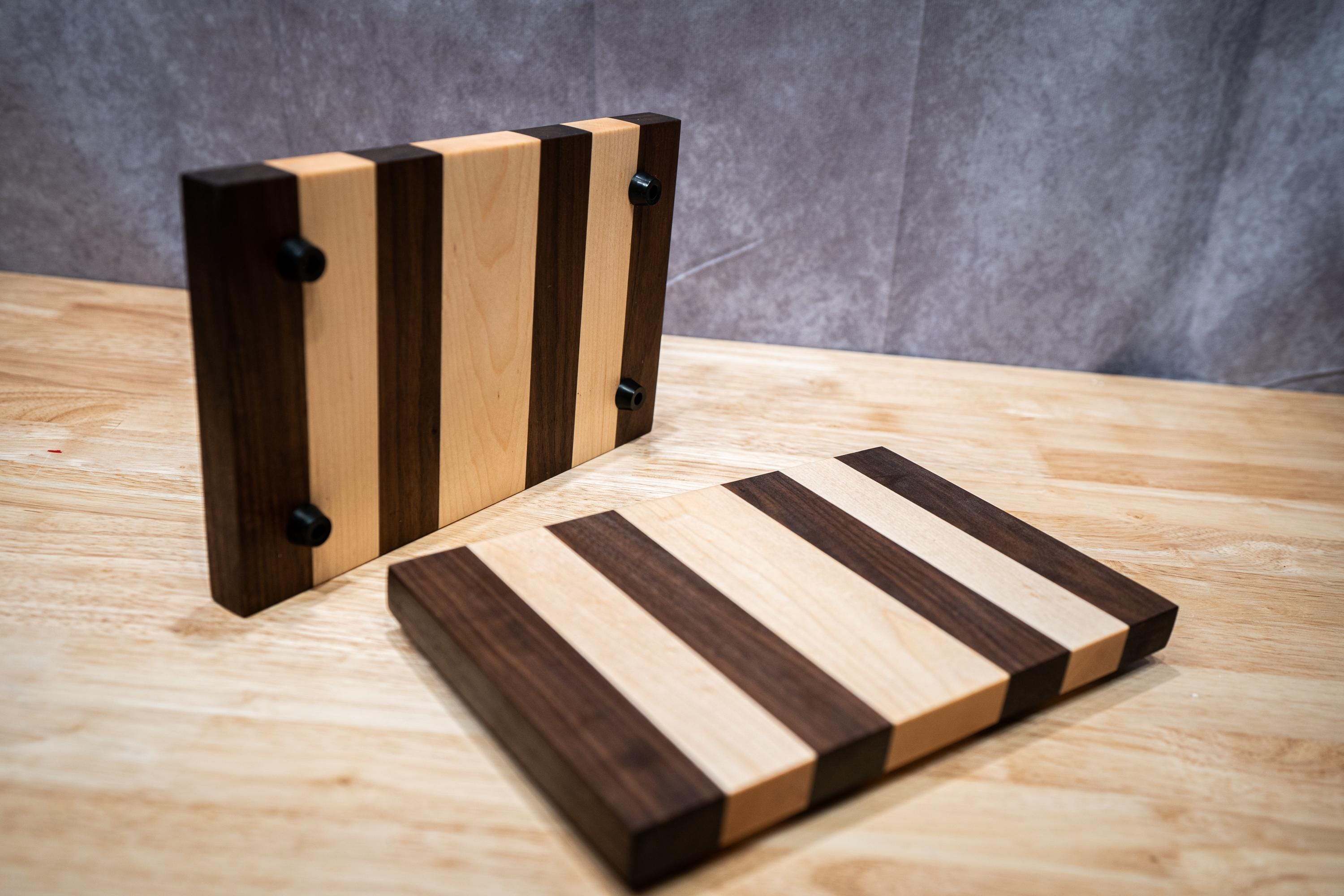 Handcrafted Walnut & Maple Cutting Board – High End Wood Kitchen Board, Charcuterie
