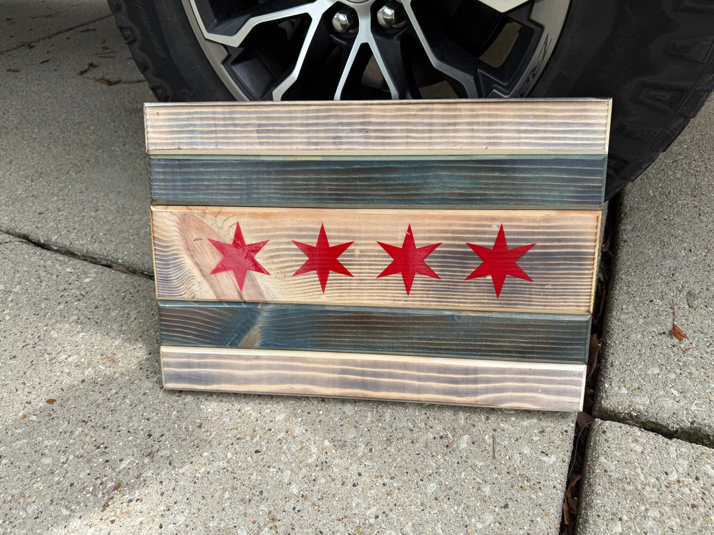 Chicago flag wall decor