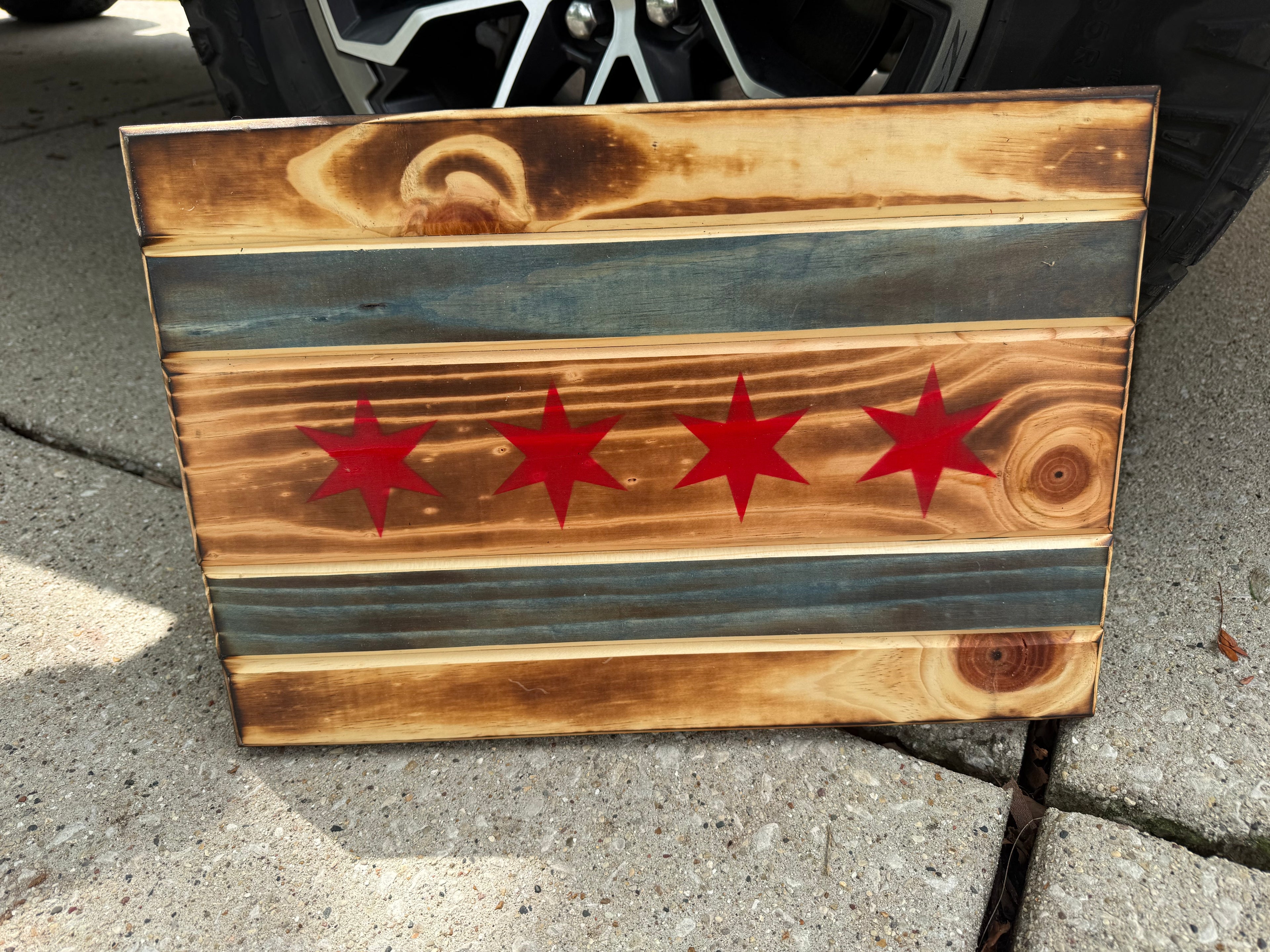 Chicago flag wall decor