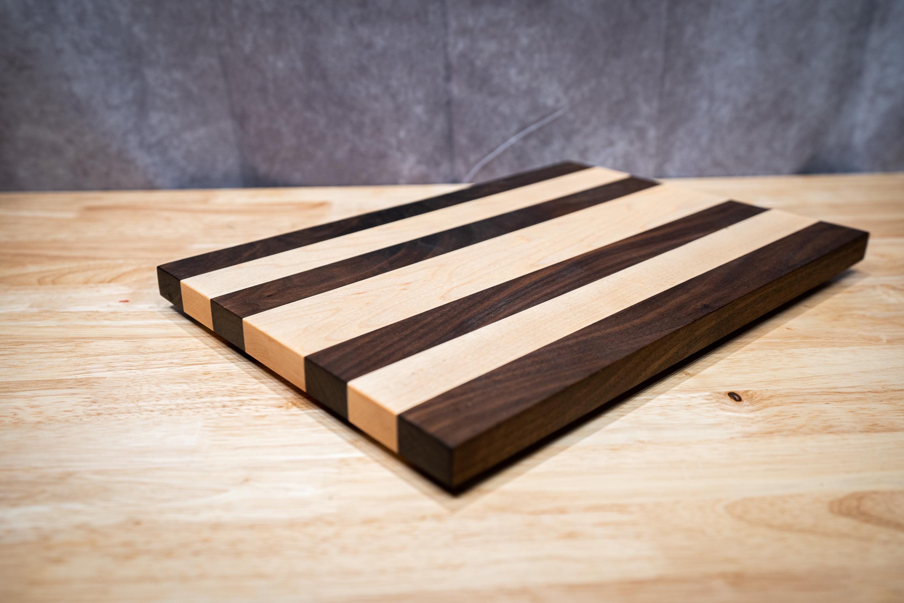 Handcrafted Walnut & Maple Cutting Board – High End Wood Kitchen Board, Charcuterie