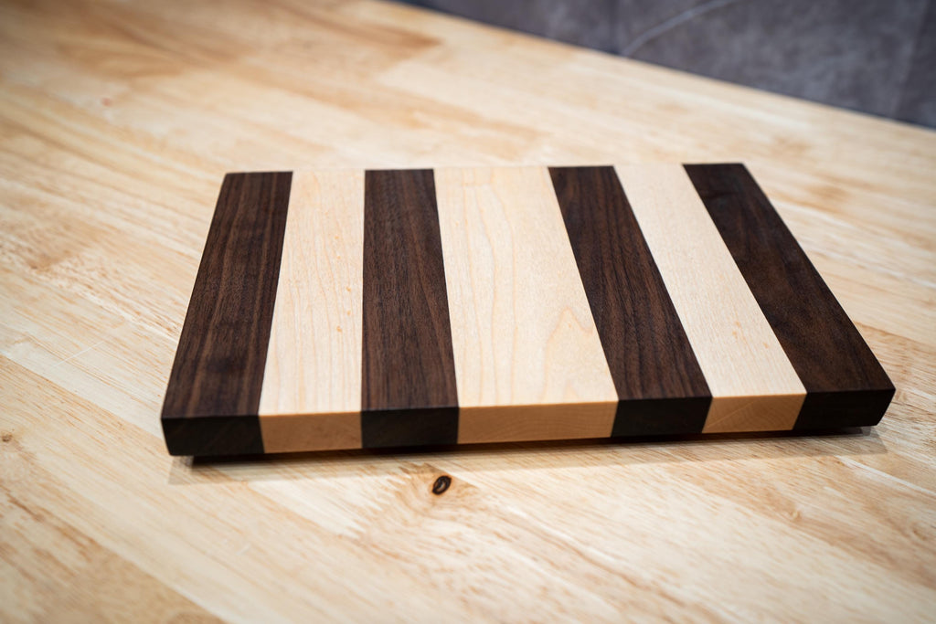Handcrafted Walnut & Maple Cutting Board – High End Wood Kitchen Board, Charcuterie