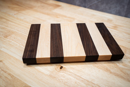 Handcrafted Walnut & Maple Cutting Board – High End Wood Kitchen Board, Charcuterie